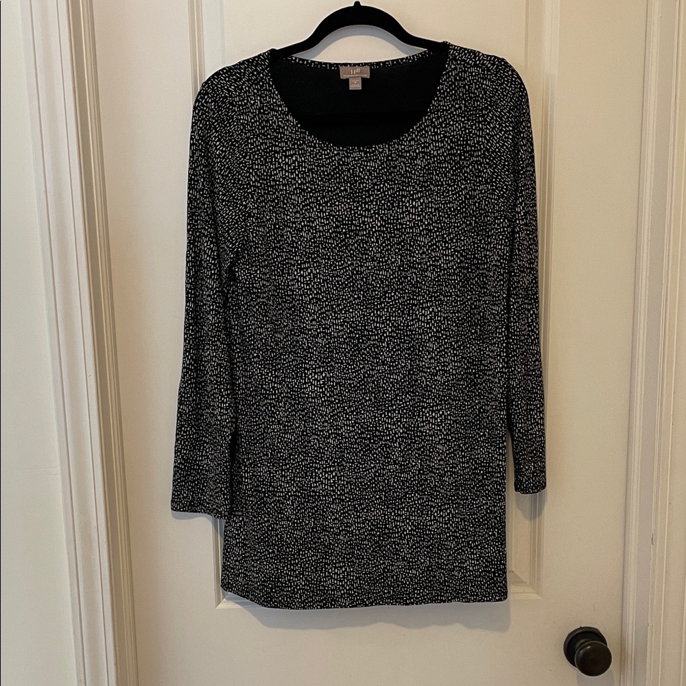 J. Jill Monochrome Textured Long Sleeve Top